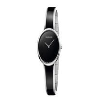 CALVIN KLEIN kvarcinis laikrodis kvarcinis mechanizmas plieninė apyrankė 30mm juodas ciferblatas moteriškas laikrodis madingas klasikinis K4E2N111 juoda