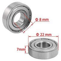 20vnt 608ZZ Lager 8X22X7 Mm (10 Štukų) ABEC-5 Skate Wandelwagen Miniatuur 608 Zz Kogellagers 608Z 608 2Z Lager Aukštos kokybės gray