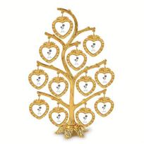 Vintage 12-Heart-Shaped Photo Frame Tree Polished Metal Desktop Photo Display Stand for Home Decor Wedding Family Photo Display black