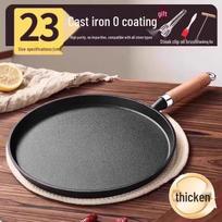 Thickened Cast Iron Flat-Bottom Frying Pan