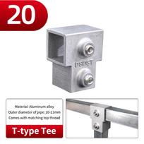 20X20Mm Kvadratinio Vamzdžio Trijų Krypčių 25X25Mm 30Mmx30Mm Aliuminio Lydinio Alkūnės Jungties Jungiklio Priedai Vamzdžio Fiksuota Jungtis