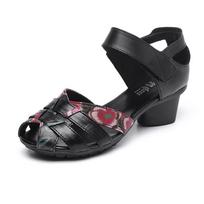GKTINOO 2025 Summer New Soft Bottom High Heels Genuine Leather Women Shoes Women Sandals Retro Handmade Sandals For Mother 220