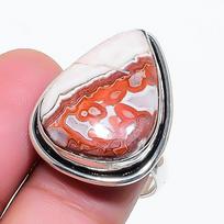 Natural Laguna Lace Agate Gemstone 925 Sterling Silver Jewelry Ring Size 6 AR-17678