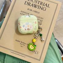 ins cute green apple suitable for Apple AirPods1 Bluetooth headset cover 1/1 hard 1st generation pro cartoon pendant female 1/2 generation