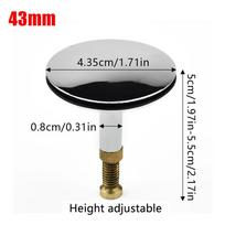 1Pcs New Pop Up Waste Stopper Bathtub Plug Only Flat Seal Brass Bath Stopper 43mm Adjustable Bathroom Tub Drain Filter