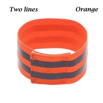 Reflector Wristband Warning Armband Cycling Reflective Strips Sport Tape Bike Safety Alert orange two lines
