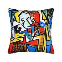 Pablo Picasso Art Pillow Case Spanish Artist Comfy Pillow Cover For Sofa Home Decoration Retro Trendy Cushion Cover Peach skin 18*18(CM)-1Pcs