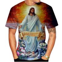 God! Popular Jesus Christ Men's Creative Printed T-shirt, Personalized Casual Fashion Short Sleeve S