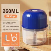 2026 Upgraded Mini Electric Garlic Chopper Portable Usb Charging Food Processor Waterproof Veggie Onion Grinder Bpa Free Kitchen mėlyna