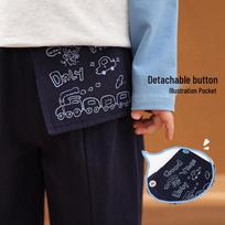 LUSON Baby & Toddler Boys' Pure Cotton Casual Pants 73 tamsiai mėlyna spalva