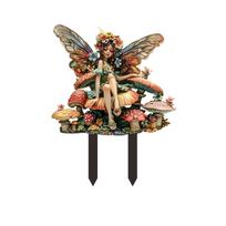 Acrylic Garden Floor Plugs Cute Flower Fairy Statue Sculptures Fairy Mini Figurine  Yard Style 2