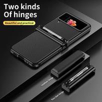 Apsauginis nuo dulkių odinis mobiliojo telefono dėklas, skirtas Samsung Galaxy Z Flip4 5g Flip 4 Flip3 Flip 3 Zflip4 be pirštų atspaudų S rašiklio dangtelis for Samsung Z Flip 3 juoda