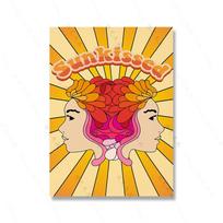 70-ųjų Spalvingas Gėlėtas Vaivorykštės Trippy Hipio Sienos Dailės Plakatas Spaudinys Retro Gėlių Vaikas Stiliaus Drobės Tapyba Svetainės Namų Dekoras 21x30cm No Framed