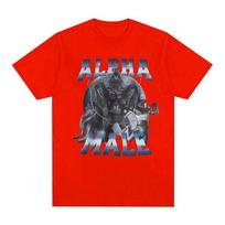 Limited Alpha Male Vintage Wolf Graphic T Shirts Men's Fashion Gothic Clothing T-shirt Funny Unisex 100% Cotton Oversized Tshirt S