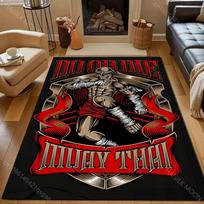 Competitive Fighting Muay Thai Print Carpet for Bedroom Living Room Bedside Sofa Floor Mat Modern Home Decor Game  Area Rug 40x60cm (16x24in)