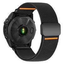 Magnetinis Nailoninis Dirželis Garmin Fenix 8 7 Pro 7S 6X 6 5Plus Venu 3 Tactix 7 laikrodžiui correa Fenix 8 7x 26mm 22mm Quick Fit Dirželis QuickFit 22mm juoda