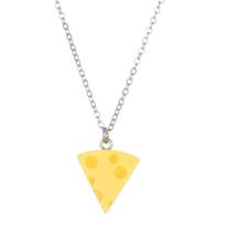 Cheese Pendant Choker Fashionable Collarbone Chain Perfect Gift for Friend 1 geltona
