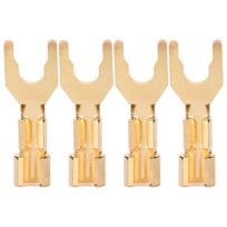 4PCS Pure Copper Y Plug Spade Connector 45 Degree Fork Speaker Wire Plug  For DIY Audio 4PCS