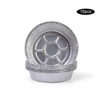 Disposable Round Aluminum Foil Pans Food Grade Safe Thickened Durable For Baking Grilling Picnic Takeout 6in10pcs