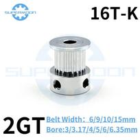 2GT 16 Teeth Timing Belt Pulley Bore 3/3.17/4/5/6/6.35mm For Belt Width 6-15mm 16 Teeth K-Type Wheel Transmission Wheel GT2 For belt width 6mm