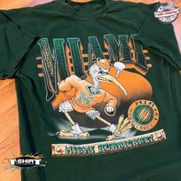 Miami Hurricanes 90s Design T-shirt short sleeve tee Basic style remake H7666 S