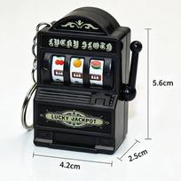 Creative Mini Arcade Slot Machine Keychain Pocket Gambling Lucky Jackpot Toy for Car Key Bag Ornament F