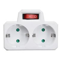 European Plug Adapter Socket Converter with Dual Outlets and Power Switch Compatible with EU Standard Electrical Devices One Size