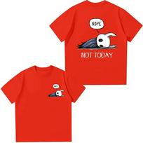 Funny Hollow Knight Nope Not Today Print T Shirt Children Clothing Boys Girl Summer Casual Short Sleeve Tee Kids Round Neck Tops 100 red