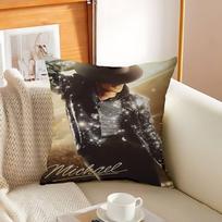 Michael Movie Biopic Michael-Jackson Pillow Cover Sofa Cushion Cover Home Room Decoration Children Gift Peach skin 18*18(CM)-1Pcs
