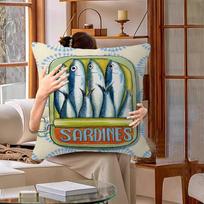 Colorful Sardine Pillow Cover Sofa Cushion Cover Home Room Decoration Children Gift Peach skin 18*18(CM)-1Pcs