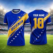 Bosnijos sirgalių marškinėliai futbolo marškinėliai geriausia dovana sirgaliams greitai džiūstantys sportiniai trumpomis rankovėmis marškinėliai vaikų treniruotės šeima S