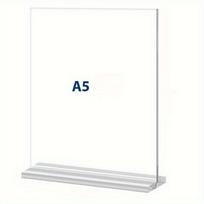 Acrylic Changeable Letter Board Sign Holder, Double-Sided T-Type,Transparent Menu Display Stand with V-Shaped Card Slot