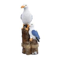 Coastal Resin Figurines Pelican Animal Statues Seagull Seahorse on B