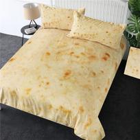 Burrito patalynės užvalkalų komplektas Karališkojo, Karalienės dydžio, 3D spausdinimo Maisto tema Antklodės užvalkalas su užtrauktuku Vaikams, Berniukui, Mergaitei Poliesterio patalynės komplektas 70x133cm 2pcs white