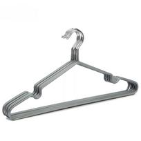 Metalinės pakabos, neslystančios metalinės drabužių džiovinimo kabyklos su plastikine danga, skirtos suaugusiems kabinti ir džiovinti drabužius, 10 vnt. 10-Pack pilka