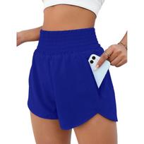 High-Waist Quick-Dry Nude Yoga Shorts - Double-Layer, Anti-Exposure, Three-Quarter Length S (Below 55 kg) tamsiai mėlyna spalva