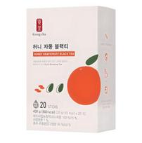 Gong Cha Honey Grapefruit Black Tea 20 Bags – Korean Fruity Antioxidant Tea 1 box (20 Tea Bags)