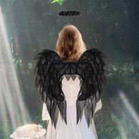 Angel Costume Wings and Headband Accessories Halloween Cosplay juoda