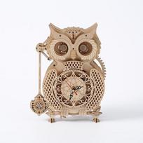 3D Wooden Owl Pendulum Clock Puzzle