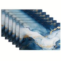 4/6/8 vnt. Šviesaus prabangaus marmuro rašto padėkliukas ant stalo  Valgomojo stalo ir restorano dekoracija  Karščiui atsparus kilimėlis 4pcs