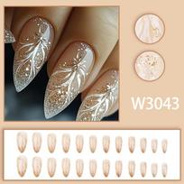 24-Piece Super Sparkle Rhinestone Nail Art Glitter Sequins for Press-on Nails - European & American Style gray
