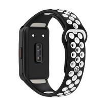 Silikoninis dirželis „Huawei Band 6“ apyrankei Išmaniojo laikrodžio priedai Pakeičiamas kvėpuojantis sportinis apyrankės Dirželis „Honor Band 6 pro“ For Huawei Band 6 juoda balta spalva