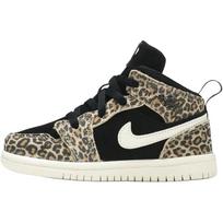 Air Jordan 1 Mid SE TD Cheetah Baby Sneakers Black Pale-Ivory Desert-Ore BQ6933-021 25