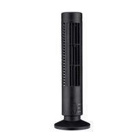Mini elektrinis USB bokštinis ventiliatorius namų biurui, be mentelių, 2 greičių, stalo juoda