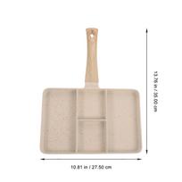 Non-Stick Maifan Stone Egg Frying Pan Creative Design Anti-Scalding Handle Daily Use Breakfast Steak Multifunction Kitchen Pan smėlis
