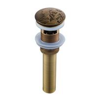 Vanity Vessel Sink Drain Plug Bounce Drain Bathtub Water Sealing Plug Antique Carved Copper Push-type Bounce Core