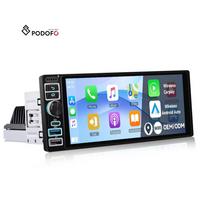 Podofo Single Din 6.9'' Android Car Audio 2+64G 1 Din Android Car Radio Wireless Carplay/Android Auto GPS Type-C USB Charging 6.9'' 64 g 2 g