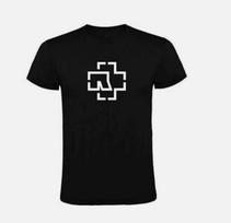 Juodi Marškinėliai Rammstein Logotipas Unisex Marškinėliai, Rammstein Logotipo Marškinėliai L gray