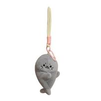 Magnetic Seal Plush Keychain Cute Stuffed Animal Keyring Soft Seal Plushie for Bag pilka