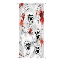 Halloween Door Curtain Decoration Ghost Skeleton Wall Hanging Indoor Party Supplies Window Garage Hanging Scary Horror Sticker One Size
